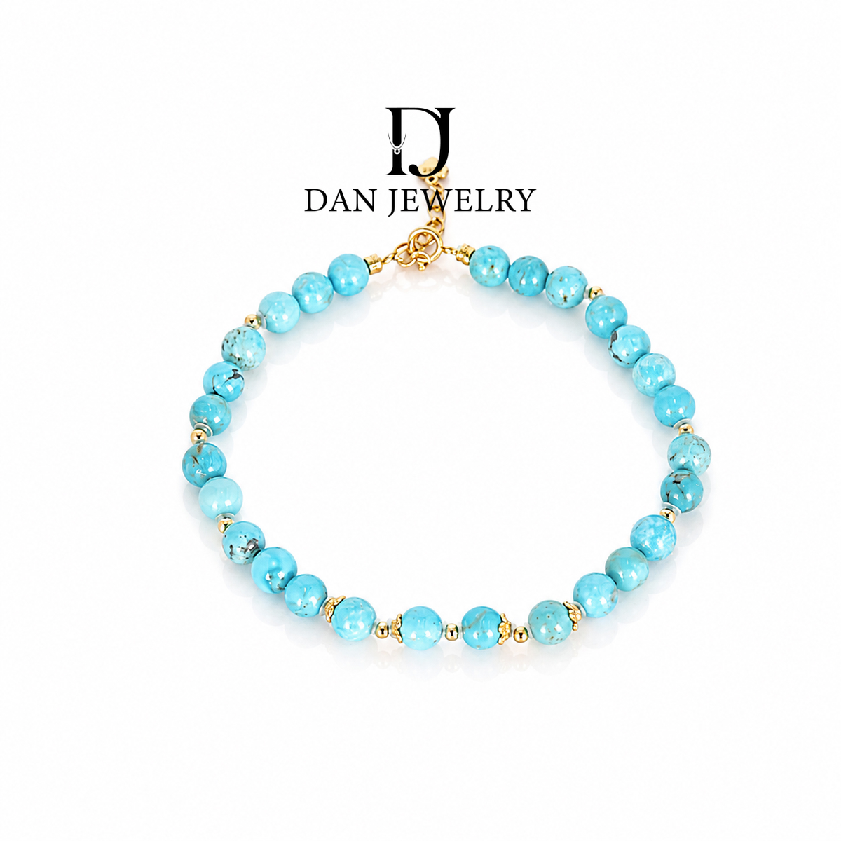 American Turquoise Round Bead Bracelet D2609039