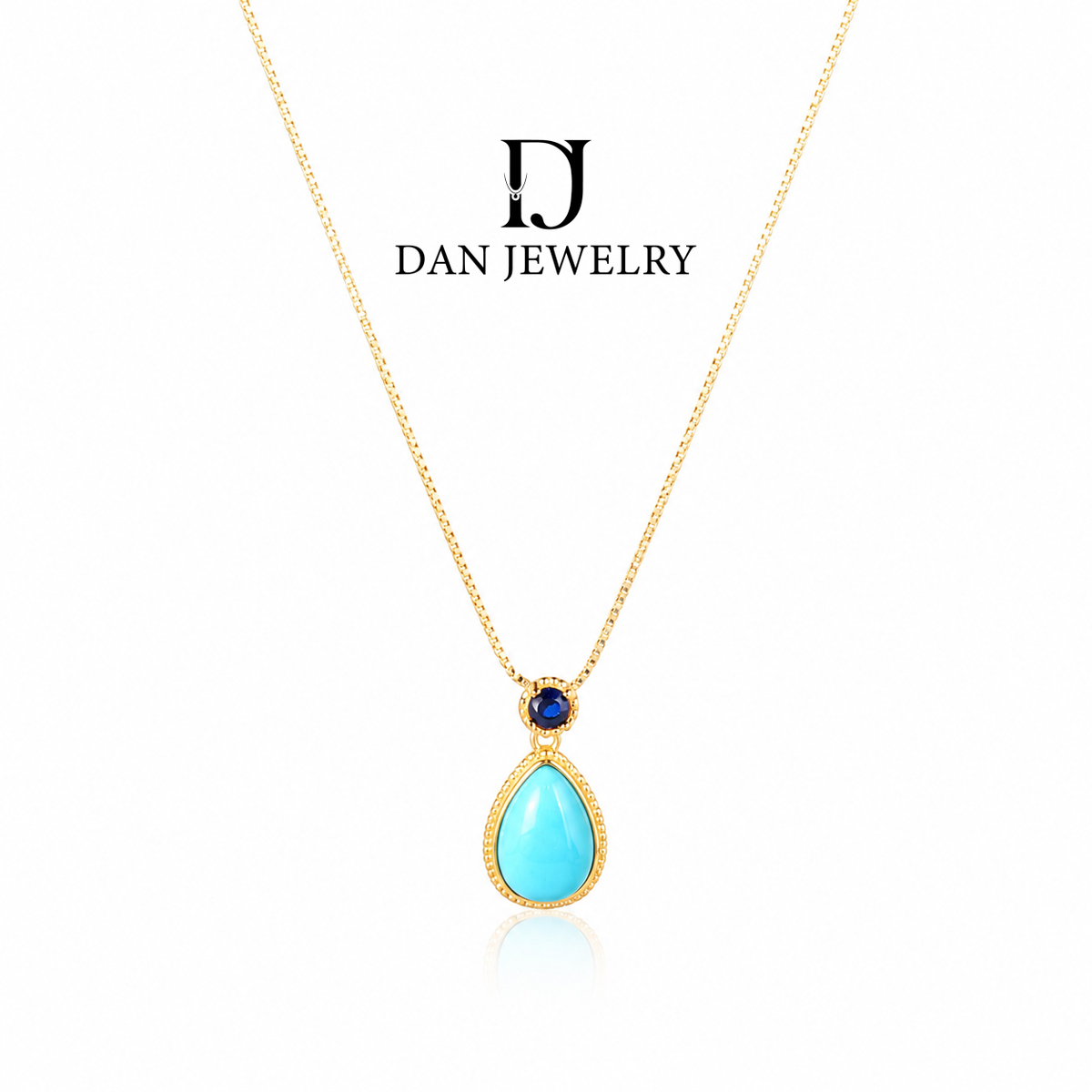 American Turquoise Teardrop Pendant D2609037