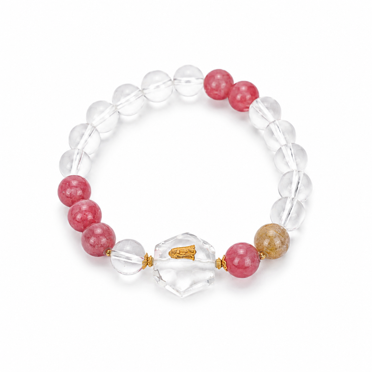 Pink Gradient Crystal Rhombus Statement Bracelet D2607267
