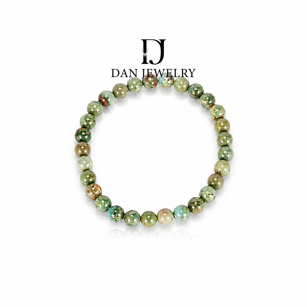 American Turquoise Landscape Bead Bracelet D2609043