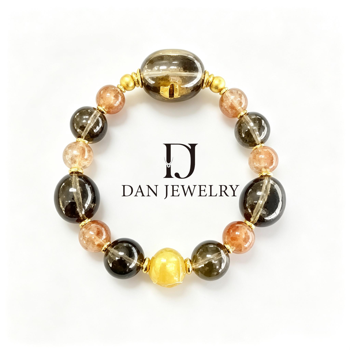 Smoky Quartz Gold-Accent Single-Strand Bracelet D2607271