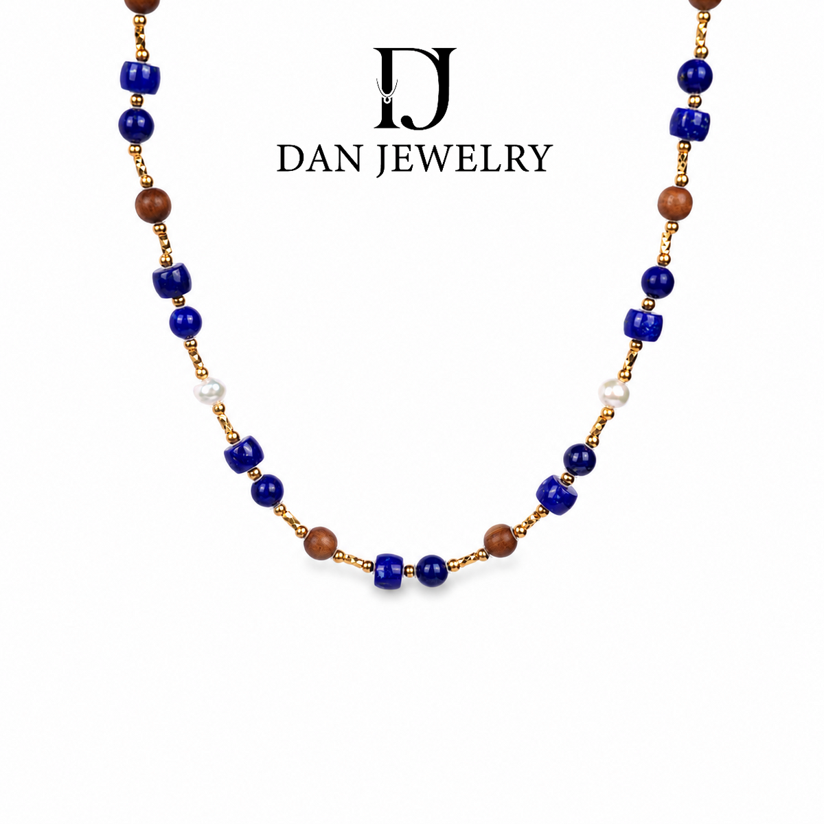 Natural Pearl and Lapis Lazuli Delicate Necklace D2607308