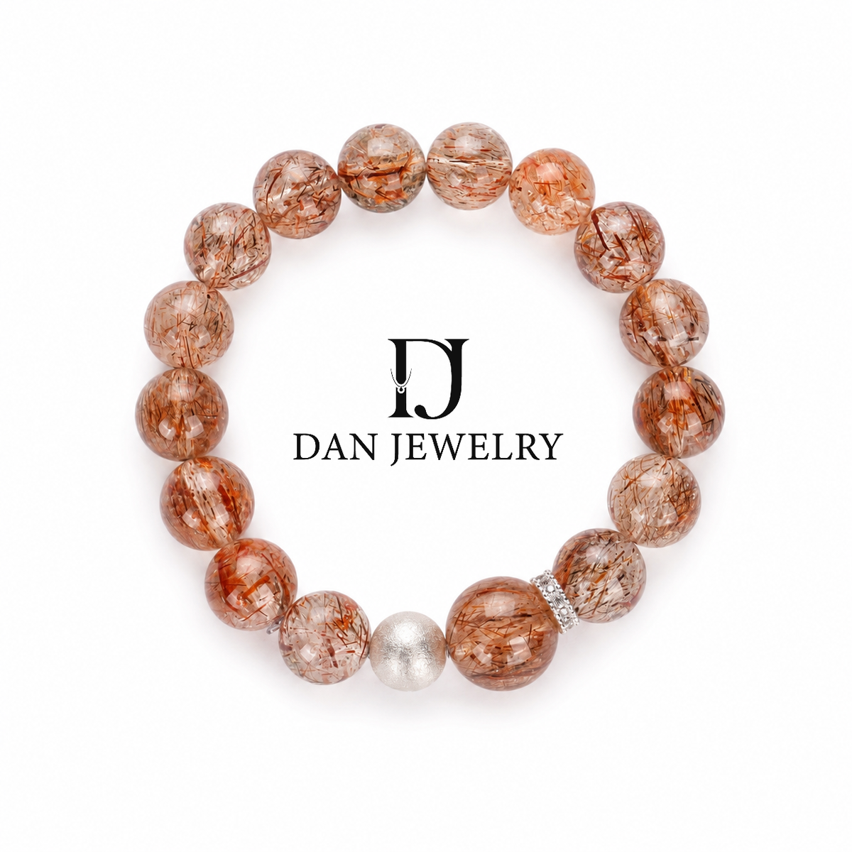 Large Faceted Smoky Quartz White Spacer Bracelet D2607260
