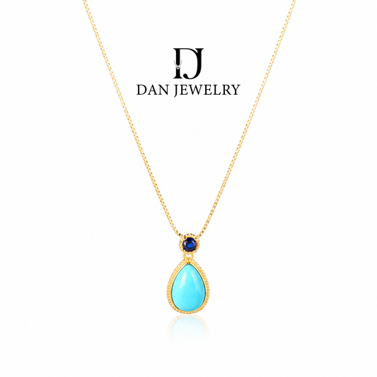 American Turquoise Teardrop Pendant D2609037