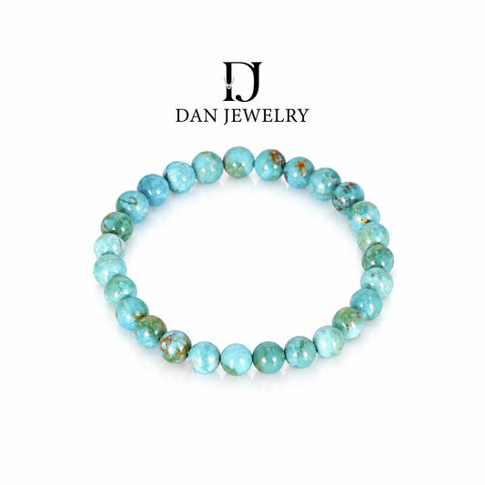 American Turquoise Blue-Tone Bead Bracelet D2609040