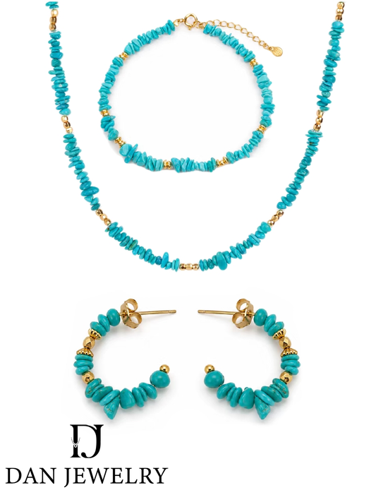 Irregular Turquoise Jewelry Set D2607292