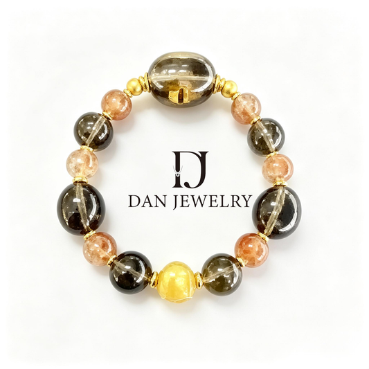 Smoky Quartz Gold-Accent Single-Strand Bracelet D2607271