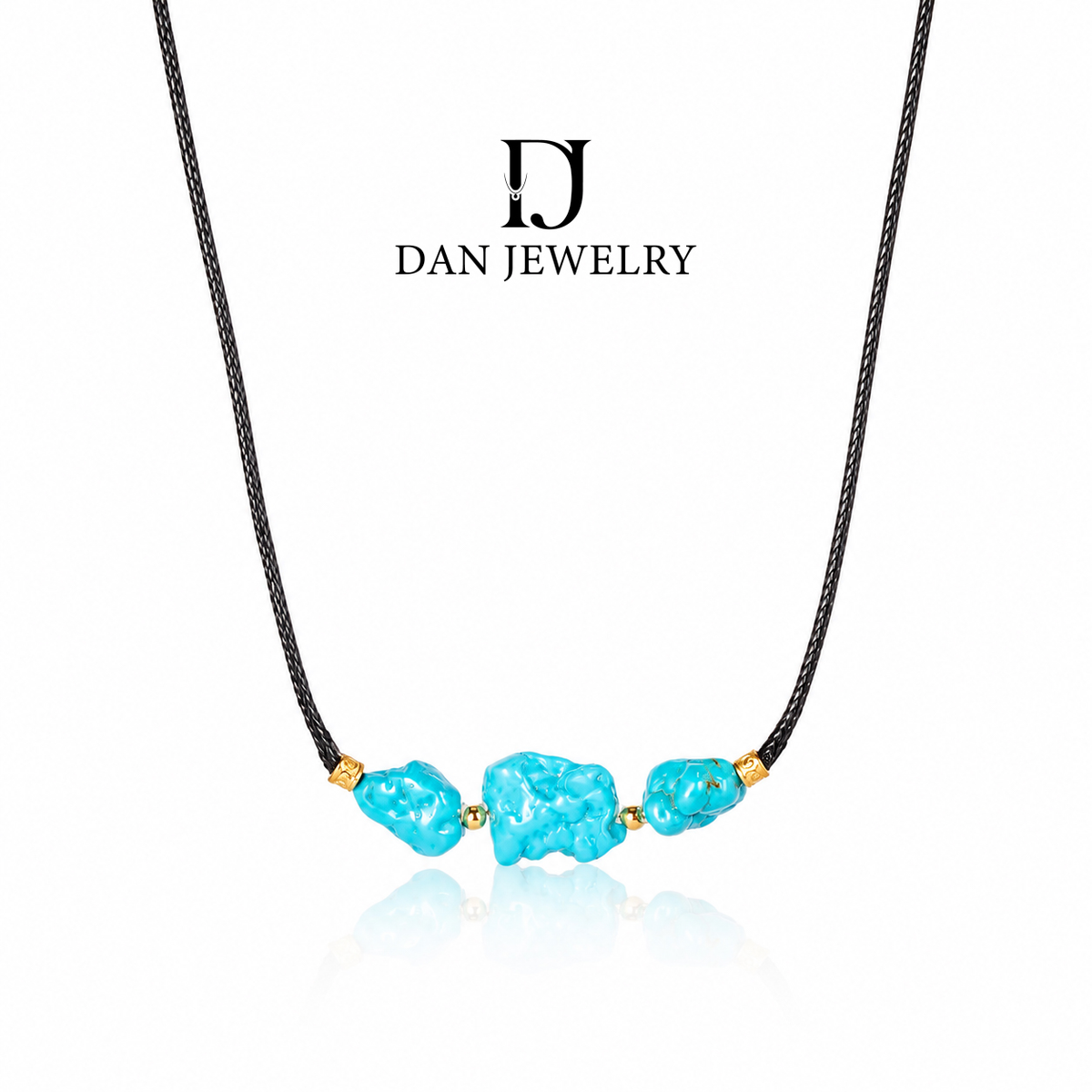 American Turquoise Three-Stone Freeform Necklace D2609045