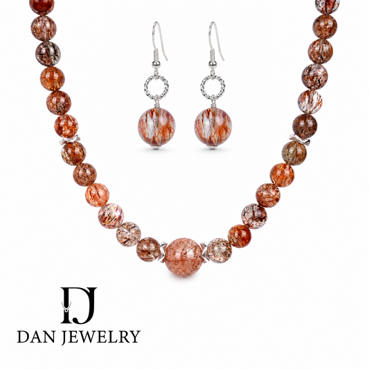 Gradient Faceted Smoky Quartz Jewelry Set D2607276