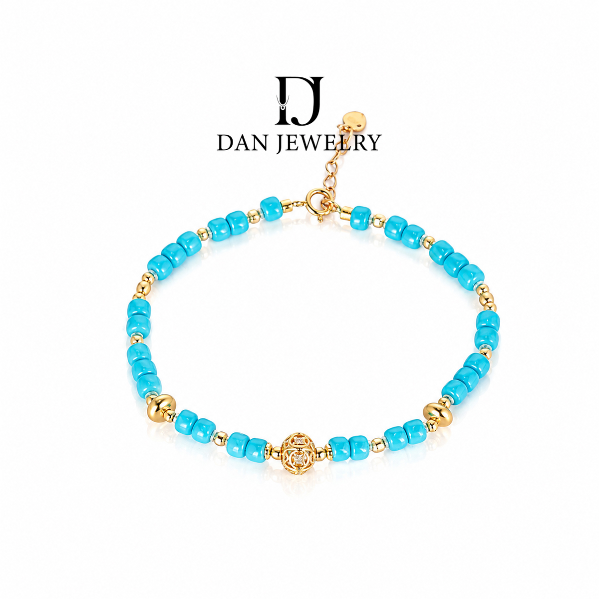 Natural Mined Peony Flower Bead Bracelet D2609050